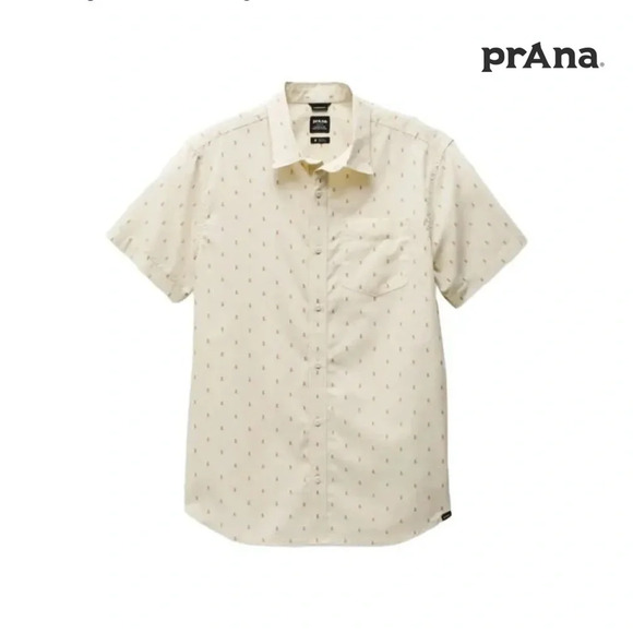 NWT Prana Tinline Shirt Yarrow Rocks Size M Cream - Picture 4 of 12